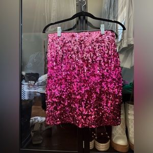 Maner Pink Sequin Mini Skirt